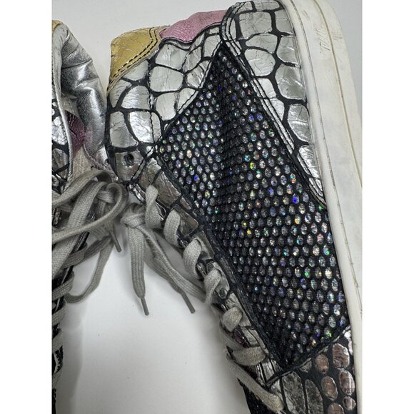 P448 Women's Queens Glitter Mid-Top Sneakers Size 39 EU 8.5 US - Picture 5 of 14